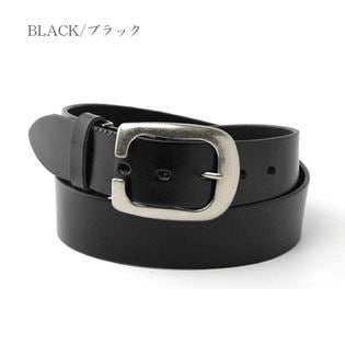 【ブラック】栃木レザー ベルト カジュアル 牛革 本革ベルト サイズ調整可能 40mm