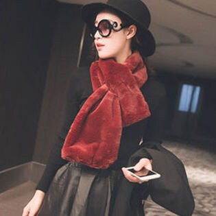 フェイクファーマフラー ワインレッド を税込 送料込でお試し サンプル百貨店 Bila