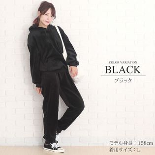 ベロアセットアップ レディース やわらか 光沢 おしゃれ【vl-5354