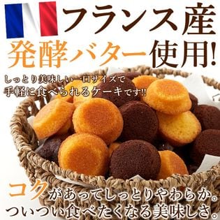 【50個】しっとりやわらかプチケーキ2種（プレーン味、チョコ味）