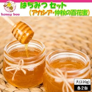 【4個(2種×2個)】 honey bee はちみつ 大 セット アカシア＆仲秋の百花蜜