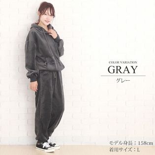 【グレーM】ベロアセットアップ【vl-5354】