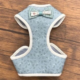 グレー×ボタニカル【Lサイズ】リード付きペットハーネス