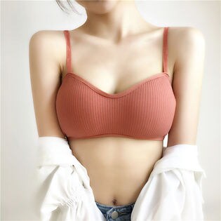 【マスタード/F】 　カップイン デザイン リブ キャミソール 　6068