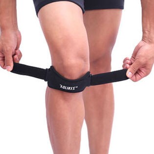 【ブラック】膝バンド 膝サポーター 膝皿固定 靭帯 保護 調節可能 フリーサイズ 怪我防止 登山