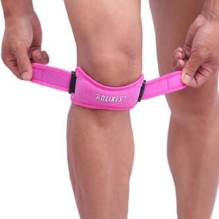 【ピンク】膝バンド 膝サポーター 膝皿固定 靭帯 保護 調節可能 フリーサイズ 怪我防止 登山