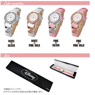 スワロフスキー【本革ベルト ハートチャーム付き レディース 腕時計