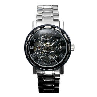 [SVBK]透かし彫りが美しいスケルトン ATW013 自動巻き腕時計