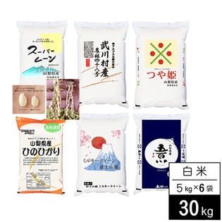 【30kg(5kg×6点)】 山梨県産ブランド米セット ≪備蓄にも最適！≫