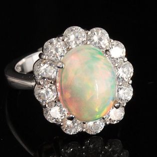 号大粒3ct 天然オパールリング鑑別書付GEを税込・送料込