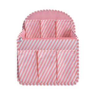 【ピンクストライプ】バッグッグインバッグ リュック リュックインバッグ タテ型 軽量