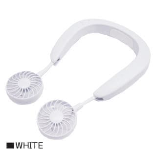 【ホワイト】首掛け扇風機　携帯扇風機 冷却プレート付　熱中症対策　扇風機 首かけ