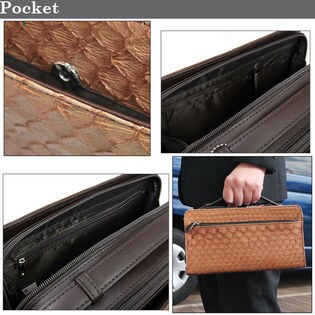 本パイソン革 ダブルファスナー式 メンズ セカンドバッグ ビジネスバッグを税込 送料込でお試し サンプル百貨店 Salon De Kobe