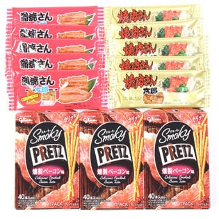 3コ スモーキープリッツ 燻製ベーコン 5コ 焼肉さん太郎 5コ 蒲焼さん太郎 セットを税込 送料込でお試し サンプル百貨店 おかしのマーチ