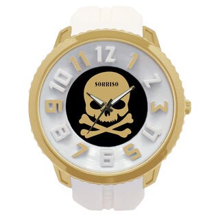 GWB】ビッグケース スカルデザイン腕時計 ラバーベルト SRF5-GWB