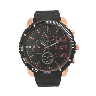 超ビッグケース腕時計 ラバーベルト フェイクダイヤル SRF4-BLK メンズ腕時計