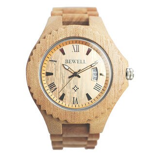 木製腕時計 天然素材 木製腕時計 日付カレンダー 軽い 軽量 WDW026-01