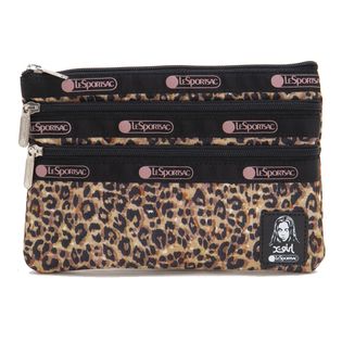 [LeSportsac×X-girl]ポーチ 3-ZIP COSMETIC レオパード