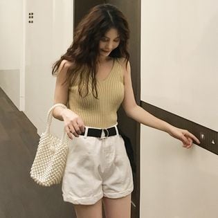 【ベージュ/F】レディーストップスキャミソールノースリーブヘルシー大人セクシー肌見せ