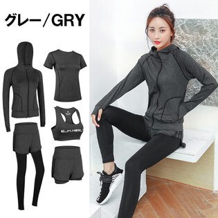 新品ヨガセット グレーXXL】レディース フィットネス ヨガ セット ジム スパッツ T