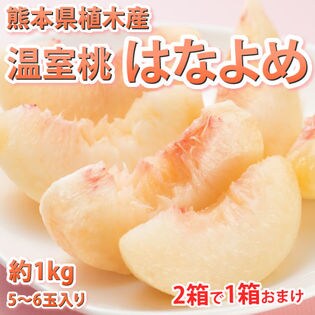 【約1kg(5~6玉】熊本県産 秀品 温室桃 はなよめ