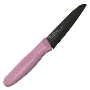 日本製 黒刃セラミックペティナイフ12cm ピンクハンドル