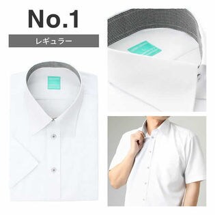 【no.1／M(39)】接触冷感ワイシャツ半袖 抗菌防臭＆吸水速乾