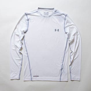 Lサイズ[UNDER ARMOUR] メンズTシャツ HEATGEAR L/S TEE ホワイト