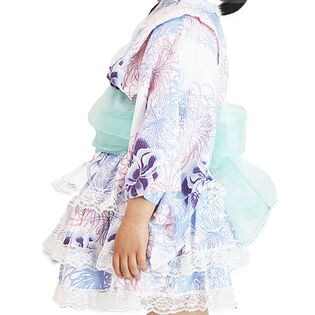 D乱菊 ブルー 1 キッズ浴衣ドレス シフォン帯付3点セットを税込 送料込でお試し サンプル百貨店 株式会社三橋商事