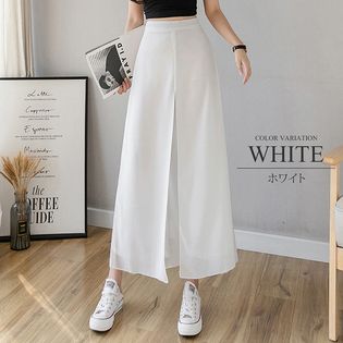 【ホワイトM】シースルーワイドパンツ