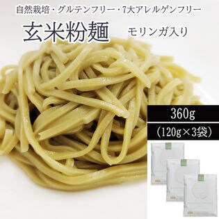 【3人前 (120g×3袋)】 自然栽培 玄米粉 パスタ モリンガ