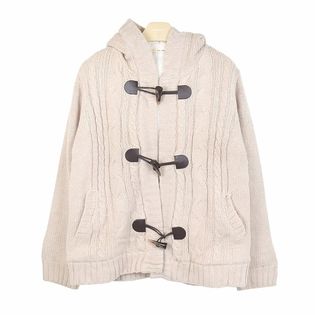 アルベロベロ　フード付きダッフルコート風ニットカーディガン　ニットアウター アルベロベロ フード付きダッフルコート風ニットカーディガン ニット