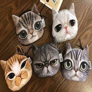 ねこ小物ポーチ2個セット(柄ランダム)