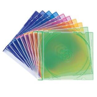 Blu-ray・DVD・CDケース（スリムタイプ・10枚セット・5色ミックス）　サンワサプライ