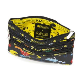 パックマン ポーチ LeSportsac×PACMAN]ポーチ 3-ZIP COSMETIC ブラック系を税込・送料込で