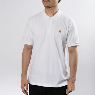 Mサイズ [CarharttWIP]ポロシャツ S/S CHASE PIQUE POLO ホワイト