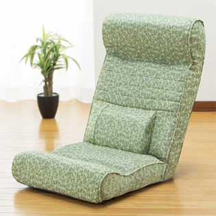 【グリーン】腰にやさしい高反発座椅子DX 座ったままリクライニング