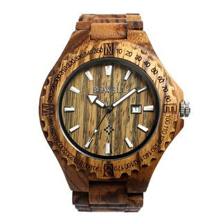 木製腕時計 日本製ムーブメント 日付機能 47mmビッグケース WDW012-02