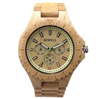 木製腕時計 天然素材 日本製ムーブメント 日付曜日カレンダー WDW036-01