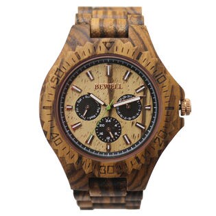 木製腕時計 天然素材 日本製ムーブメント 日付曜日カレンダー WDW036-03