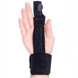 【ブラック】サポーター 指 ばね指 固定 手 指サポーター 親指サポーター関節炎 左右兼用