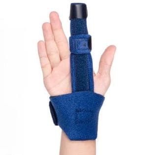 【ブルー】サポーター 指 ばね指 固定 手 指サポーター 親指サポーター関節炎 左右兼用