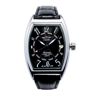 自動巻き腕時計 トノーケース 日付カレンダー シンプル ATW035-SVBK メンズ腕時計