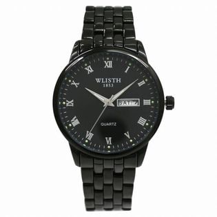 ローマ数字インデックスと便利な日付曜日カレンダー クオーツ WSQ004-BLK メンズ腕時計