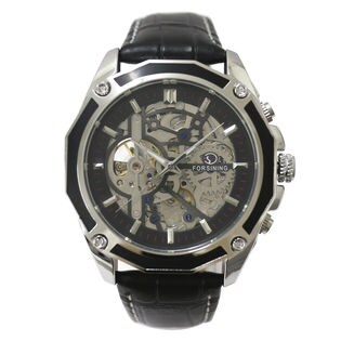 自動巻き腕時計 ATW041-SVBK オクタゴンケース フルスケルトン腕時計 シルバー 多角形