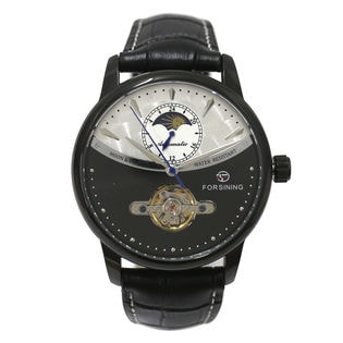 自動巻き腕時計 ATW044-BKWH サン＆ムーン表示 シンプルおしゃれな腕時計 ブラックケース