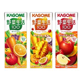 カゴメ 野菜生活100 3種（オリジナル・マンゴーサラダ・アップルサラダ） 200ml×72本