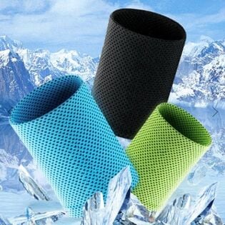 【M】クール リストバンド 4枚セット 夏 冷感 アイスバンド 冷却バンド カラーランダム