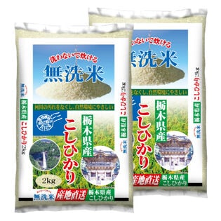【計4kg(2kg×2袋)】令和5年産 栃木県産コシヒカリ 無洗米