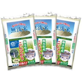 【計6kg(2kg×3袋)】令和5年産 栃木県産コシヒカリ 無洗米